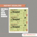 Editable Surprise Trip Ticket to Disneyland / Disneyworld 