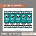 Girl Soccer Party Ticket Invitation with FREE Thank you Card! (Teal) 