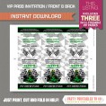 Go Kart Birthday Party VIP Pass Invitations (Green) 