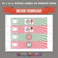 Ice Cream Parlour Party Printable Birthday Bottle Labels