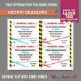 Laser Tag Invitation with FREE Thank you Card (Ink Saver version)