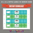 Little Man / Moustache Party Printable Birthday Bottle Labels 