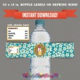 Luau / Hawaiian Party Printable Birthday Bottle Labels