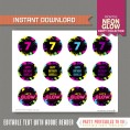 Neon Glow Cupcake Toppers 