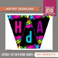 Neon Glow Party Banner with Spacers 