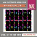 Neon Glow Party Mini Hershey Wrappers