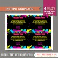Neon Glow Party Thank You Cards 