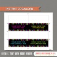 Neon Glow Party Food Labels, Neon Glow Party Place Cards 