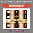 Pirate Party Printable Birthday Bottle Labels 