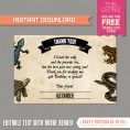 Reptile Party Invitation with FREE Thank you Card!