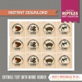 Reptile Party Favor Tags / Reptile Party Thank you Tags 