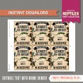 Reptile Party VIP Pass printable Insert 
