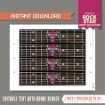 Rockstar Party Bottle Labels or Napkin Rings (Pink)