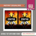 Rockstar Party Printable Birthday Banner with Spacers 