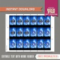 Rockstar Party Mini Chocolate Wrappers (Blue) 