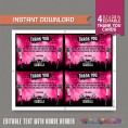 Rockstar Party Thank you Cards (Pink) 