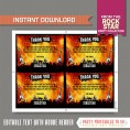 Rockstar Party Ticket Invitation (Orange) with FREE Thank you Card! 