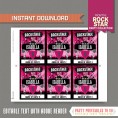 Rockstar Party Backstage Pass printable Insert 