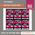 Rockstar Party Backstage Pass printable Insert 