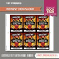 Rockstar Party Backstage Pass printable Insert