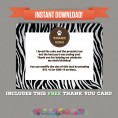 Safari Party Invitation with FREE Thank you Card