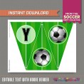 Soccer Party Printable Birthday Banner with Spacers