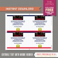 Softball Ticket Invitations with FREE Thank you Card! 