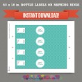 Spa Party Printable Birthday Bottle Labels / Towel Wraps 