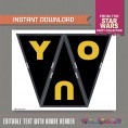 Star Wars R2-D2 Party Printable Birthday Banner with Spacers 