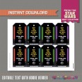 Star Wars Party Favor Tags / Star Wars Thank you Tag 