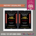 Star Wars Party Invitation with FREE Thank you Card 