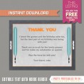 Star Wars The Force Awakens Party Invitation with FREE Thank you Card (Rey)