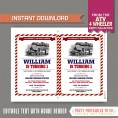 Vintage Train Party Invitation with FREE Thank you Cards