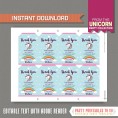 Unicorn Favor Tags / Unicorn Thank you Tag 