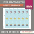 Unicorn Party Mini Hershey Wrappers 