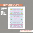 Unicorn Party Wide Treat Bag Toppers 