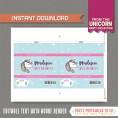 Unicorn Party Candy Bar Wrappers 