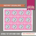 Unicorn Party Printable Favor Tags 