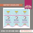 Unicorn Favor Tag Toppers / Unicorn Foldover Bag Topper 