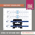 Video Game Party Bottle Labels (Blue)