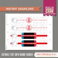 Video Game Party Bottle Labels (Red)