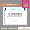 Video Game Ticket Invitation with FREE Thank you Card! (Blue) 