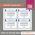 Video Game Invitation with FREE Thank you Card! (Blue)