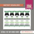 Video Game Ticket Invitation with FREE Thank you Card! (Green) 