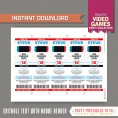 Video Game Ticket Invitation with FREE Thank you Card! (Red) 