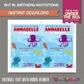 Under The Sea Invitation with FREE Thank you Card (Design 2)