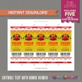 Nerf and Dodgeball Party Ticket Invitation 