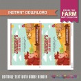 Barnyard Farm Party Invitation with FREE Thank you Card