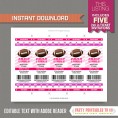 Football Ticket Invitation (Hot Pink)