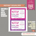 Little Chef Party Invitation with FREE Thank you Card  (Pink and Purple) 